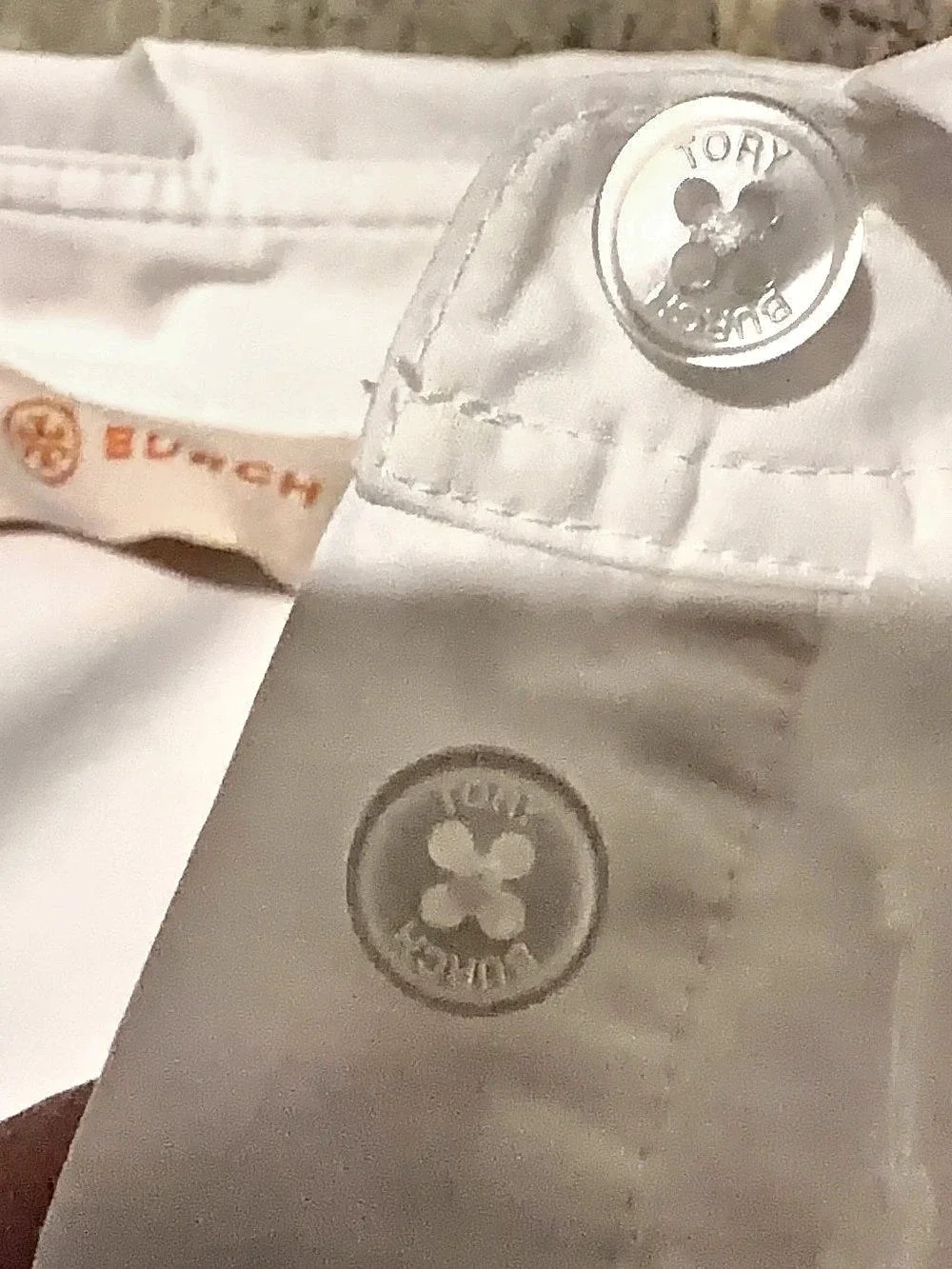 Tory Burch Scalloped Cotton Shirt Dress White Small Like New